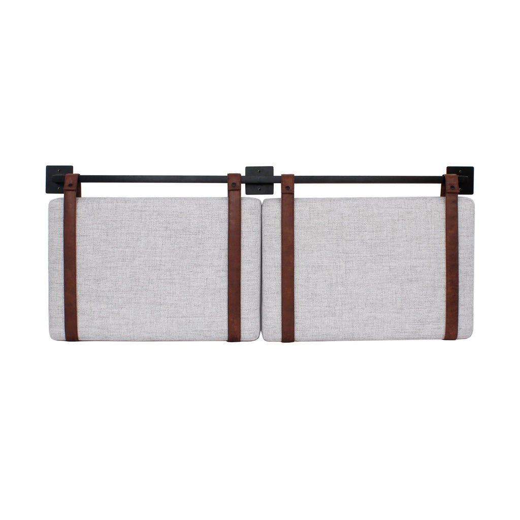 Wall-Mount Upholstered Headboard With Metal Rail - Twin, Queen & King