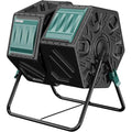 EAST OAK Dual Chamber Outdoor Compost Tumbler - 2 x 18.5 Gallon, 37 Gallon Capacity