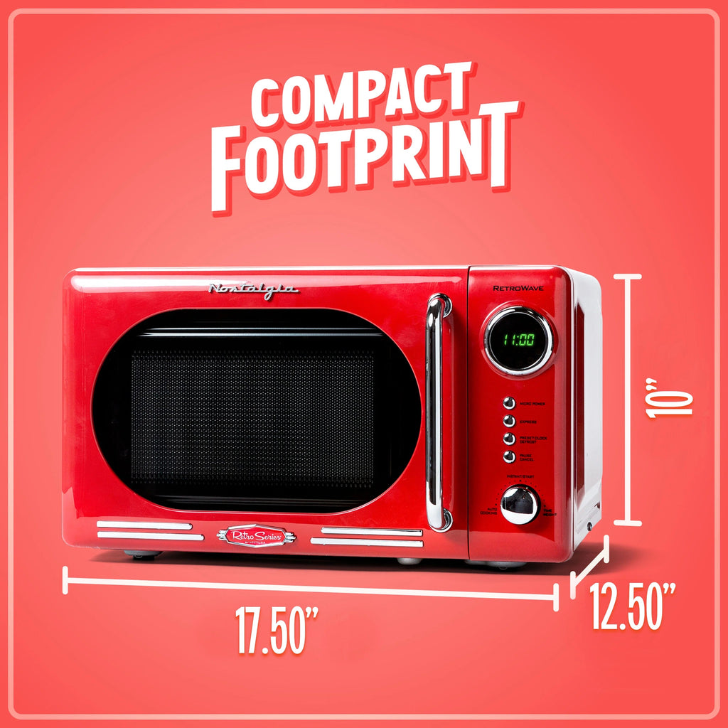 Nostalgia Retro Compact Countertop Microwave Oven 0.7 Cu. Ft. 700-Watts Orange