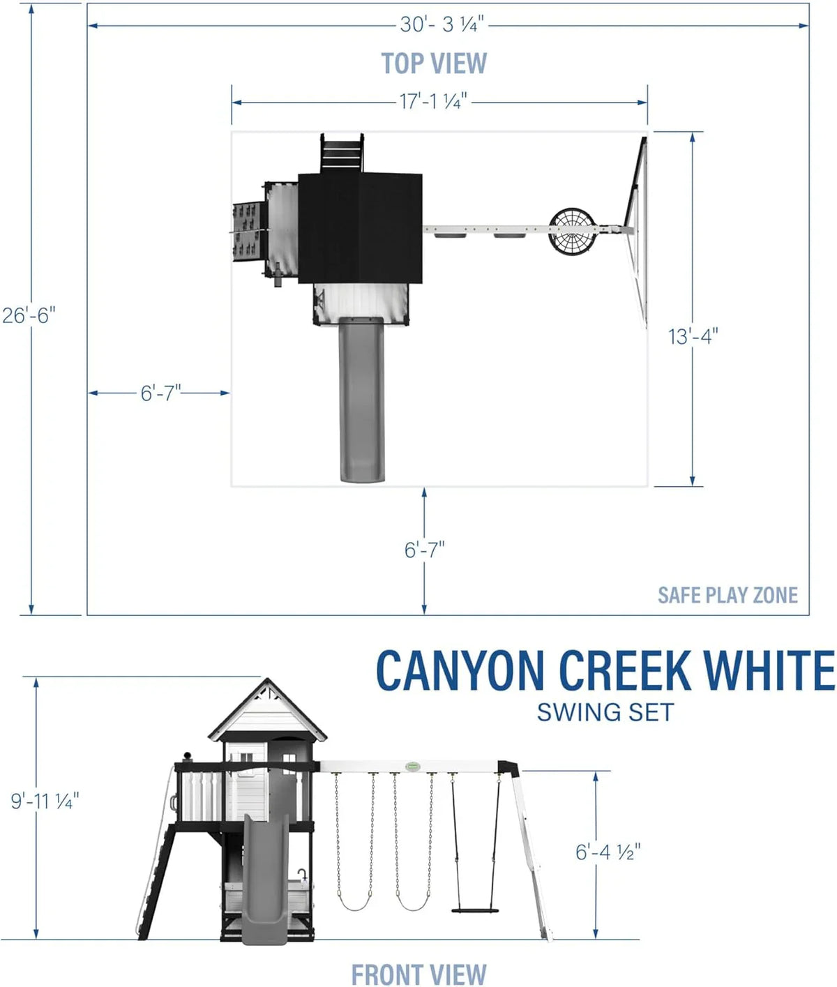 Backyard Discovery Cedar Wood Swing Set With Wave Slide, Clubhouse, Play Kitchen, Belt And Web Swings - Canyon Creek