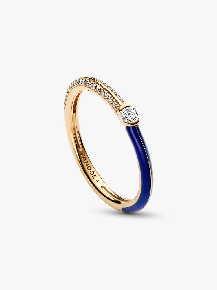 Pandora ME Pavé & Blue Dual Ring