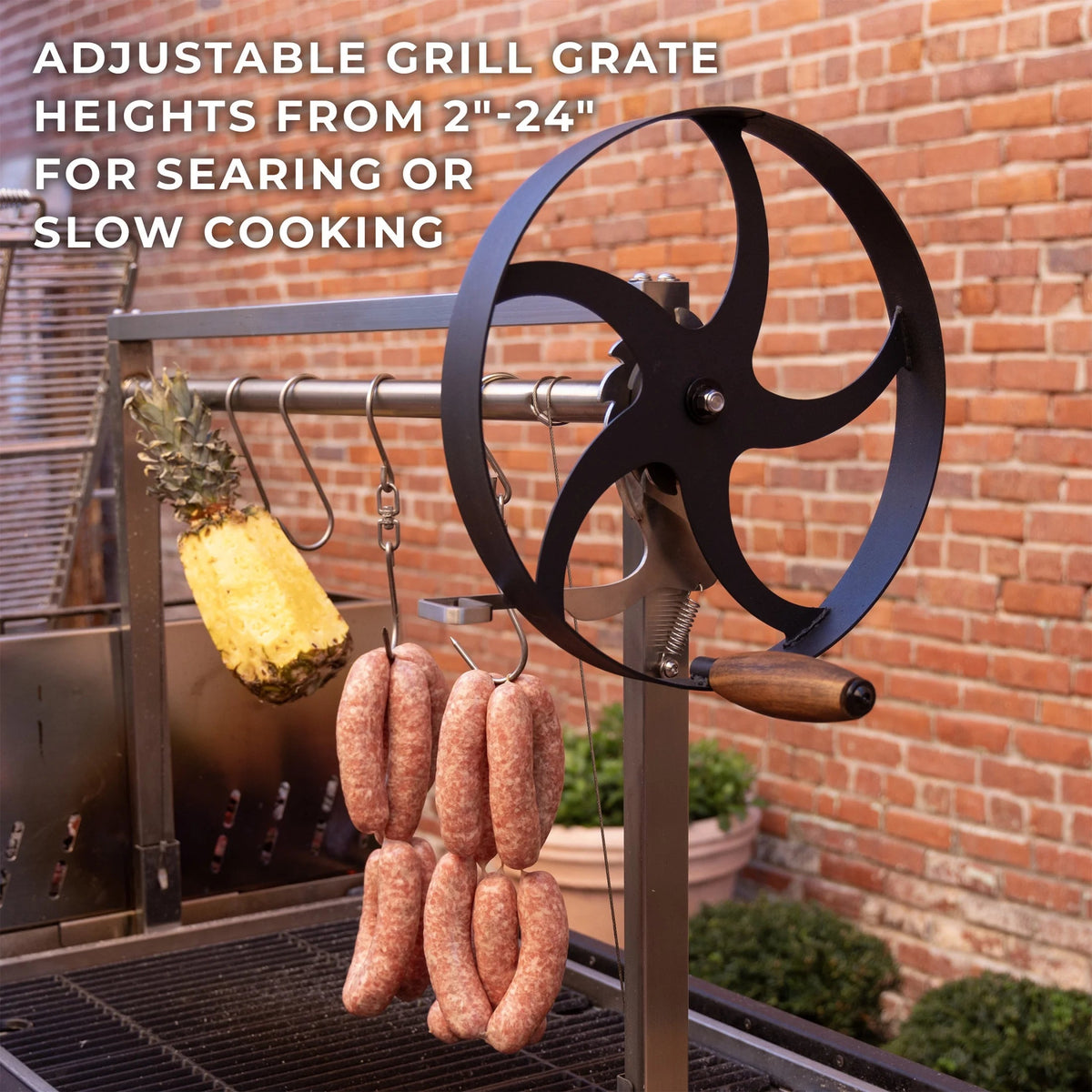 Backyard Discovery Argentine Santa Maria XL Wood Fire & Charcoal Steel Grill, 723 Square Inch - Asado Clamp