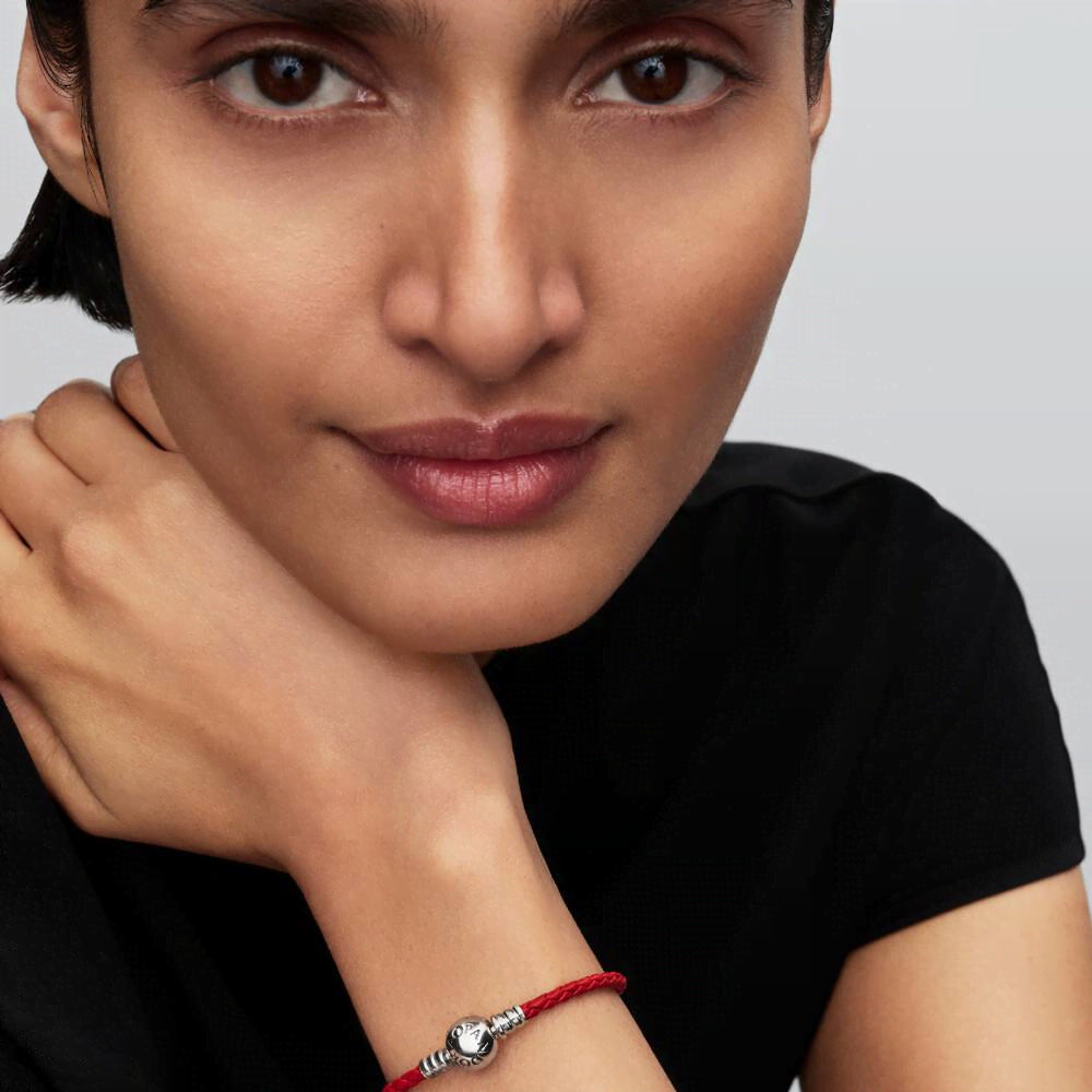 Red Braided Leather Bracelet