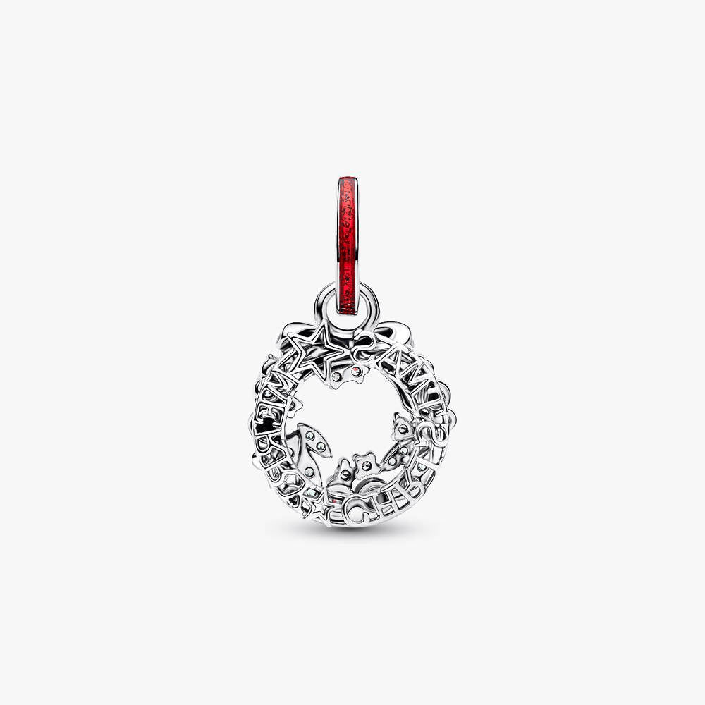 Holiday Wreath Double Dangle Charm