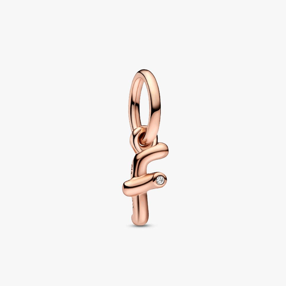 FINAL SALE - Letter F Script Alphabet Dangle Charm