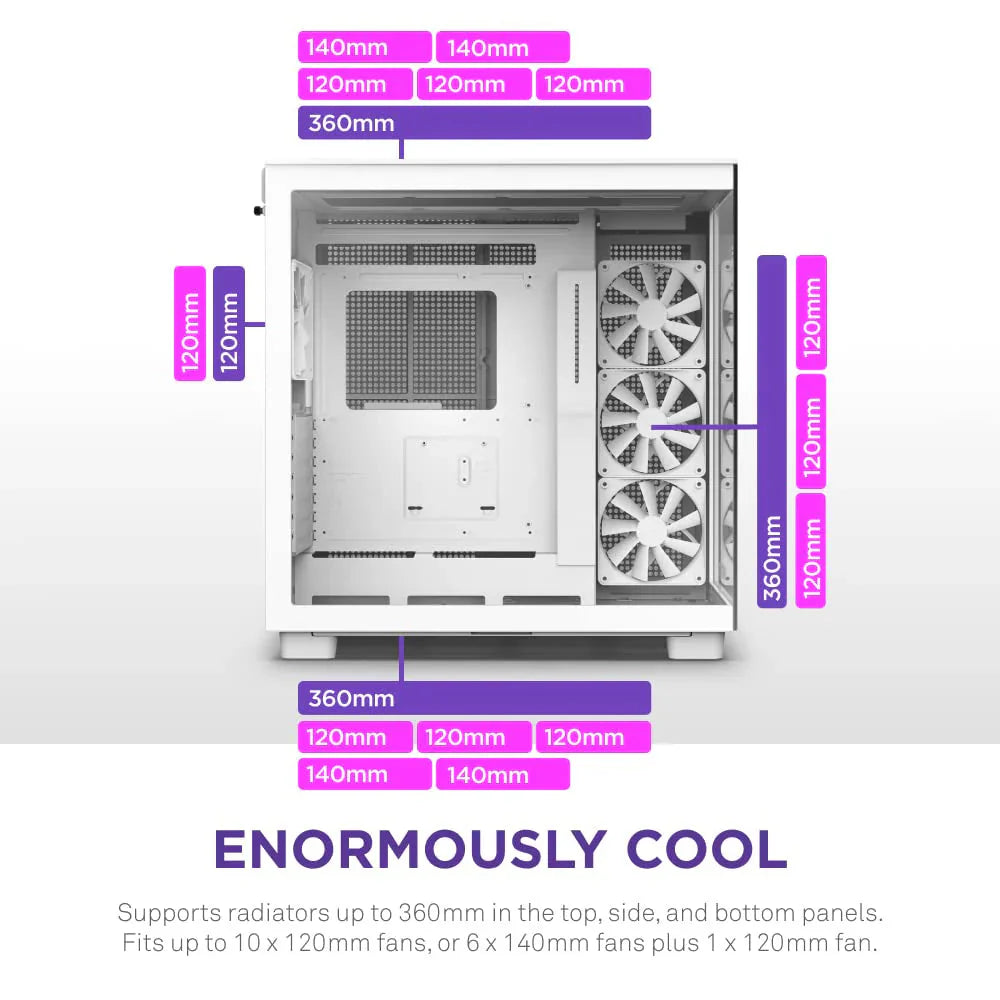 Dual-Chamber ATX Mid-Tower PC Gaming Case - H9 Flow