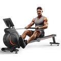 Foldable Magnetic Rowing Machine, 350 lb Weight Capacity, Bluetooth, Black