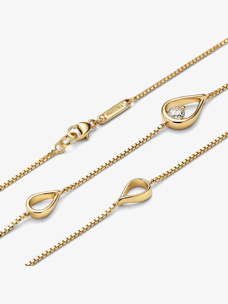 FINAL SALE - Pandora Infinite 14k Gold Lab-grown Diamond Long Pendant Necklace