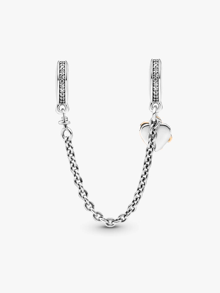 Family Heart Safety Chain Charm