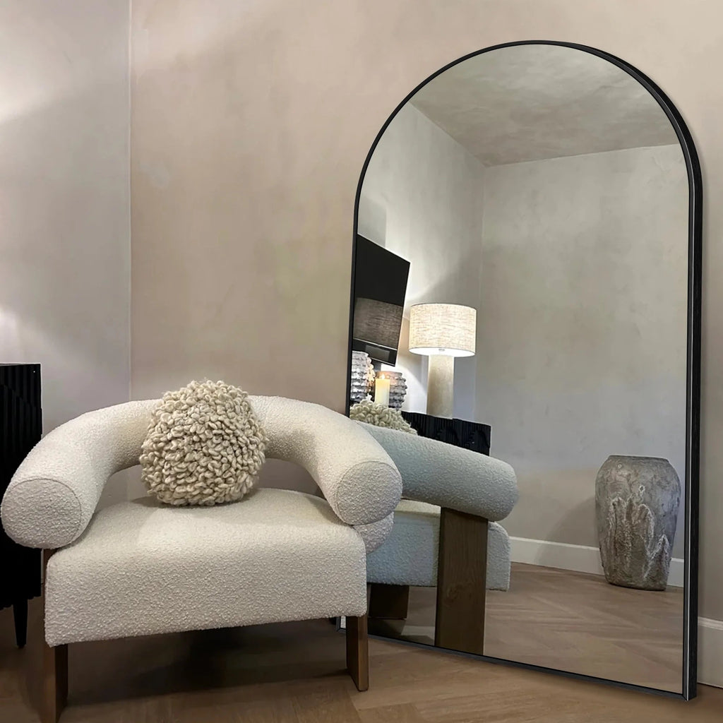 Arched Full Length Floor Mirror With Aluminum Alloy Frame - 65x22, 71x24, 71x28, 71x32