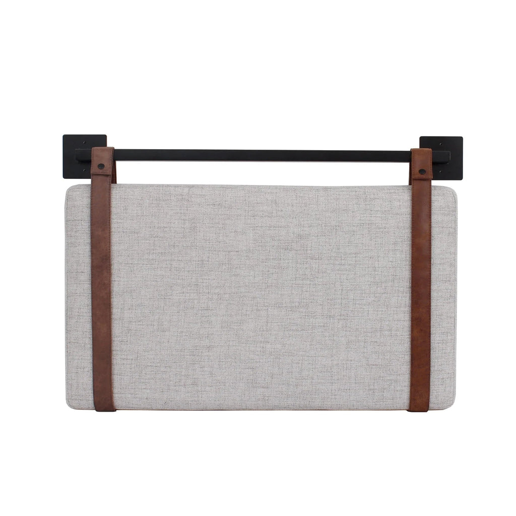 Wall-Mount Upholstered Headboard With Metal Rail - Twin, Queen & King