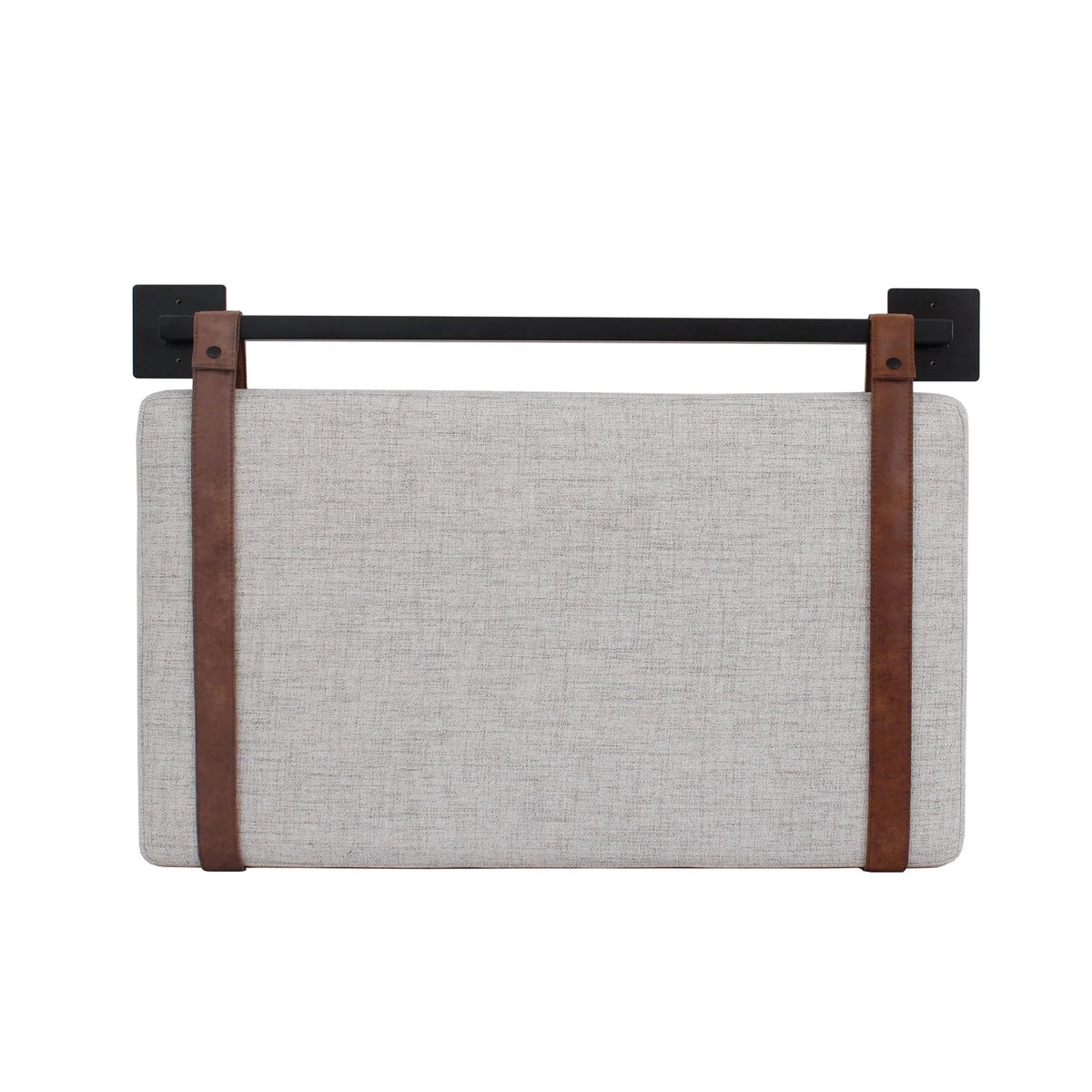 Wall-Mount Upholstered Headboard With Metal Rail - Twin, Queen & King