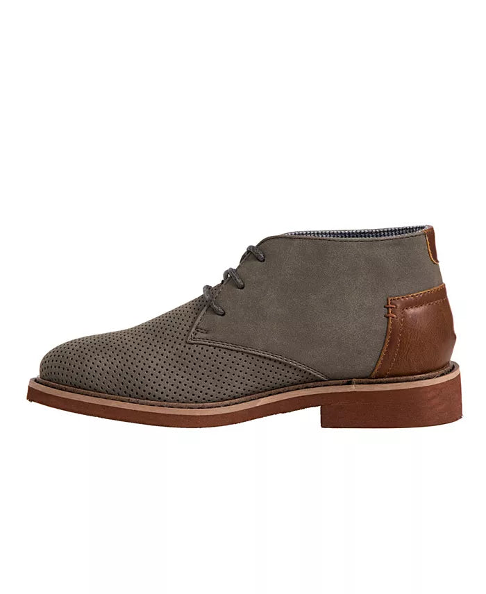 Little & Big Boys Perforated Chukka Boots With Lace-Up Closure - 1.1 in Heel