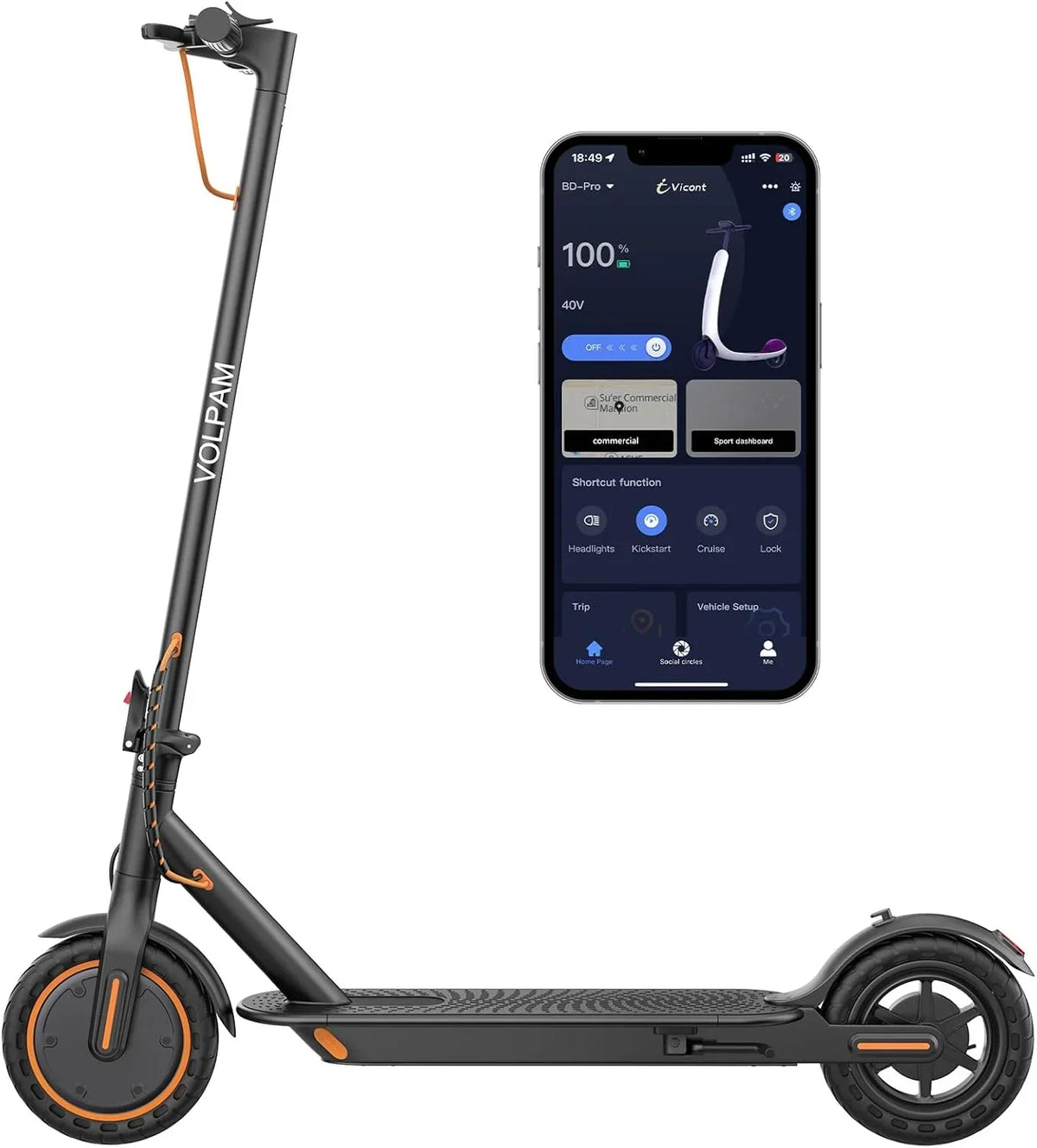 Electric Scooter 350W/500W Motor, 8.5/10 Solid Tires, 19/22 Mph, 28/21/12 Miles Range