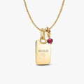 July Engravable Dangle Charm Necklace Set