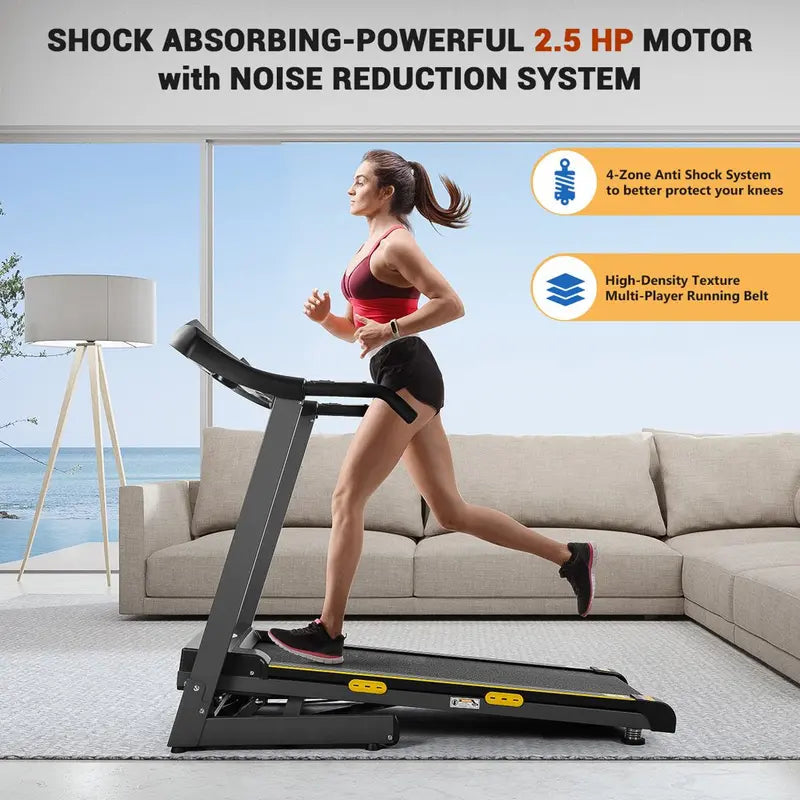 MARNUR Folding Treadmill With 2.5 HP Motor, 12% Auto Incline, 220 Lb Capacity, 0.5-8.5 MPH