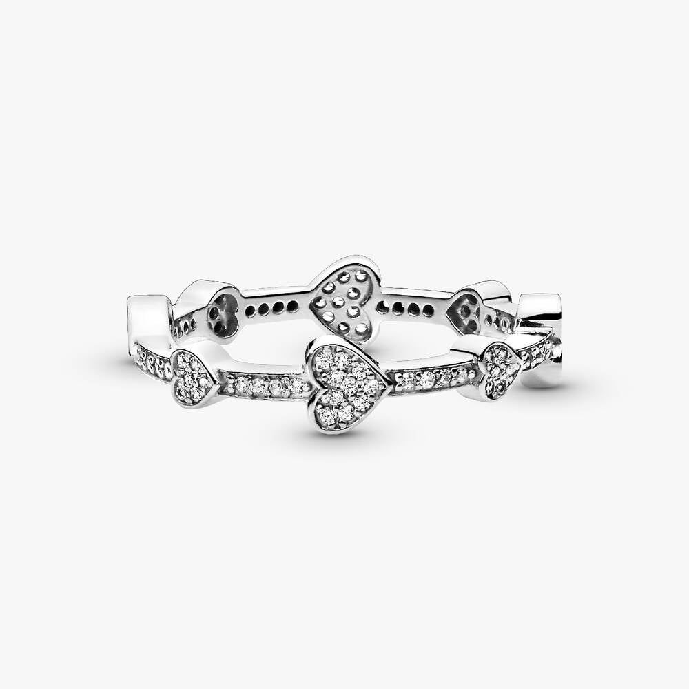 FINAL SALE - Pavé Hearts Band Ring