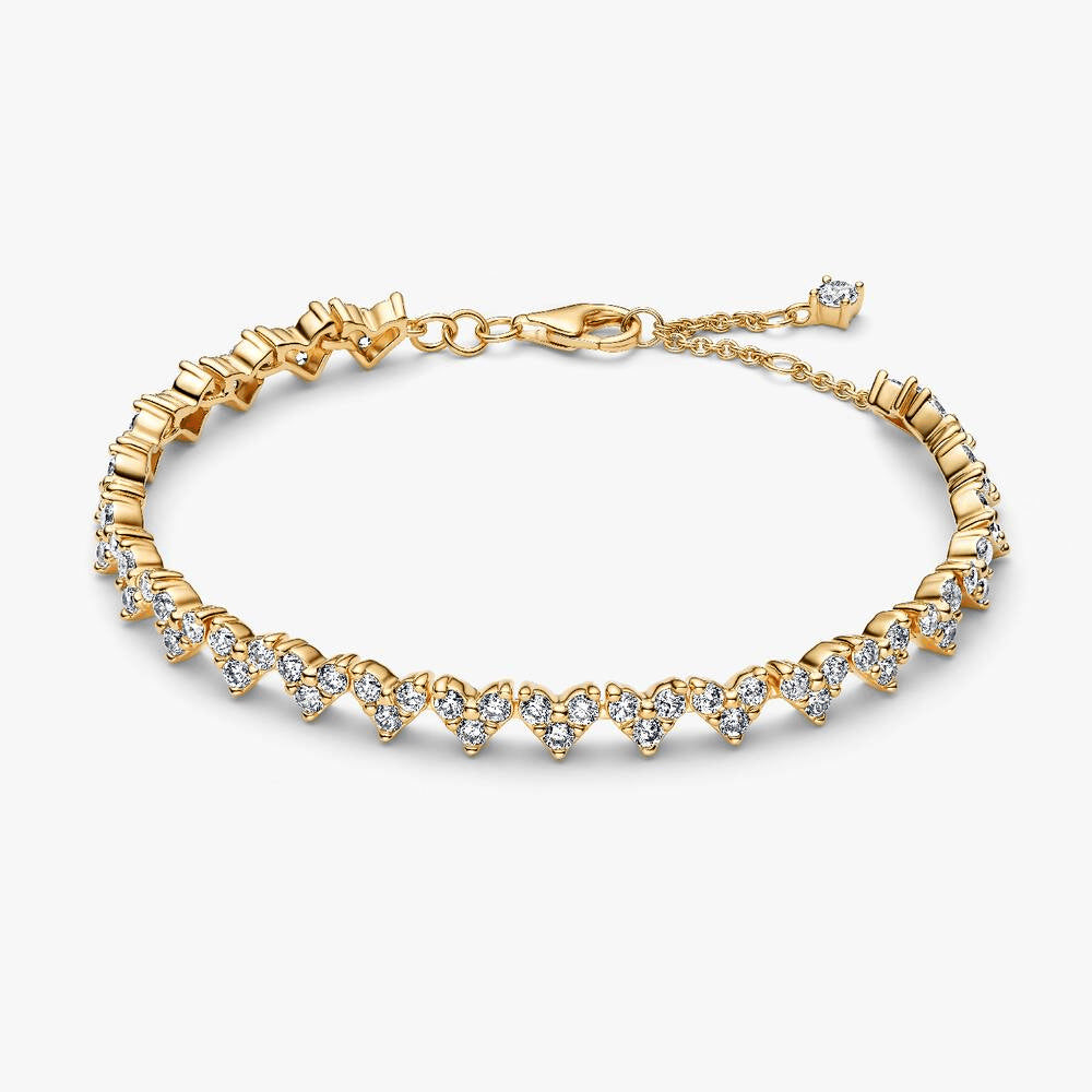 Triple Stone Heart Bracelet