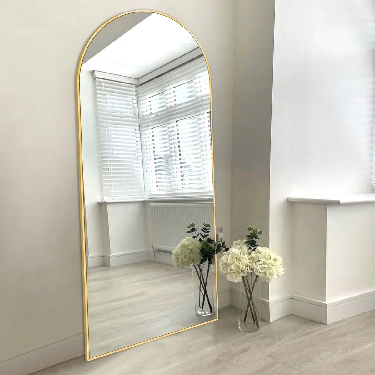 Arched Full Length Floor Mirror With Aluminum Alloy Frame - 65x22, 71x24, 71x28, 71x32