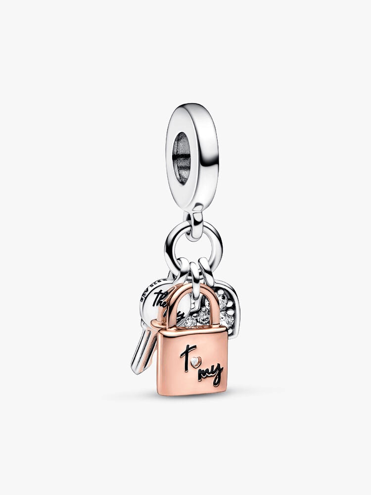 Pandora Moments Studded Chain Bracelet Triple Dangle Charm Set