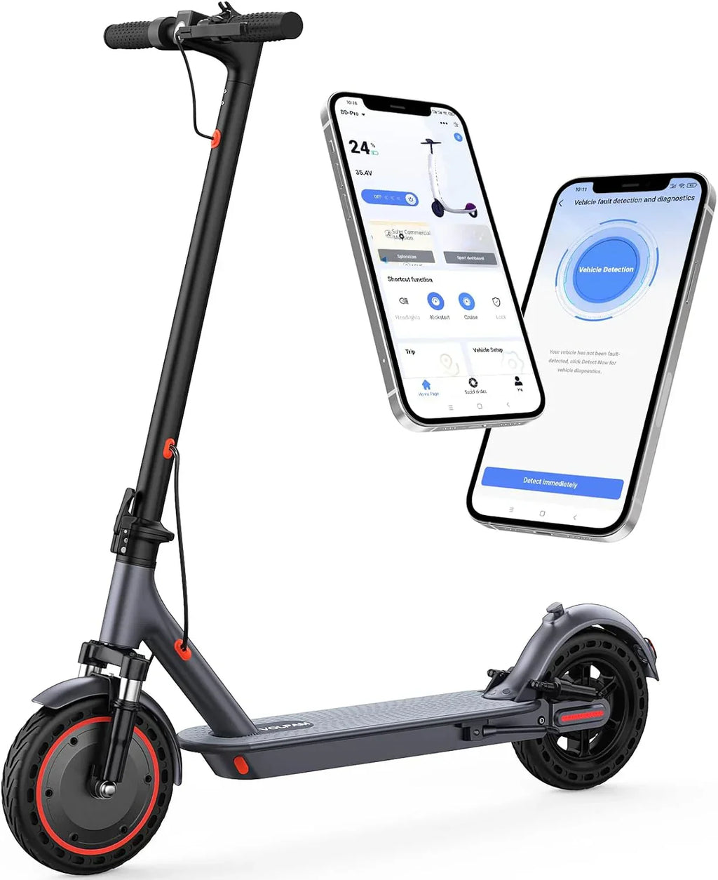 Electric Scooter 350W/500W Motor, 8.5/10 Solid Tires, 19/22 Mph, 28/21/12 Miles Range