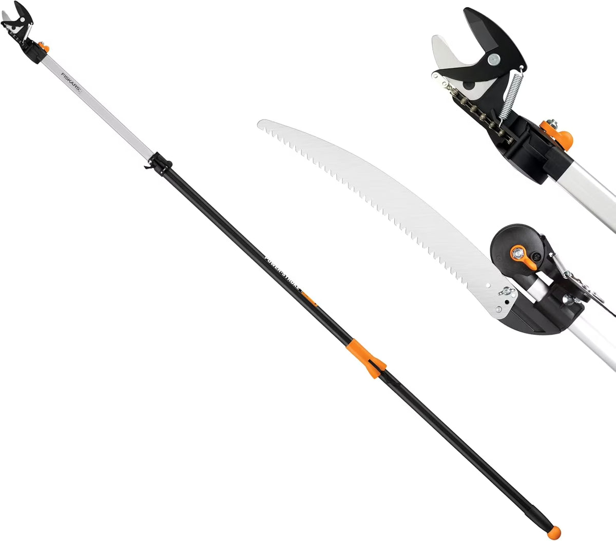 Extendable Tree Pruner And Pole Saw, 7.9 - 12 Feet, 15-Inch Double-Grind Saw Blade - 92406935K