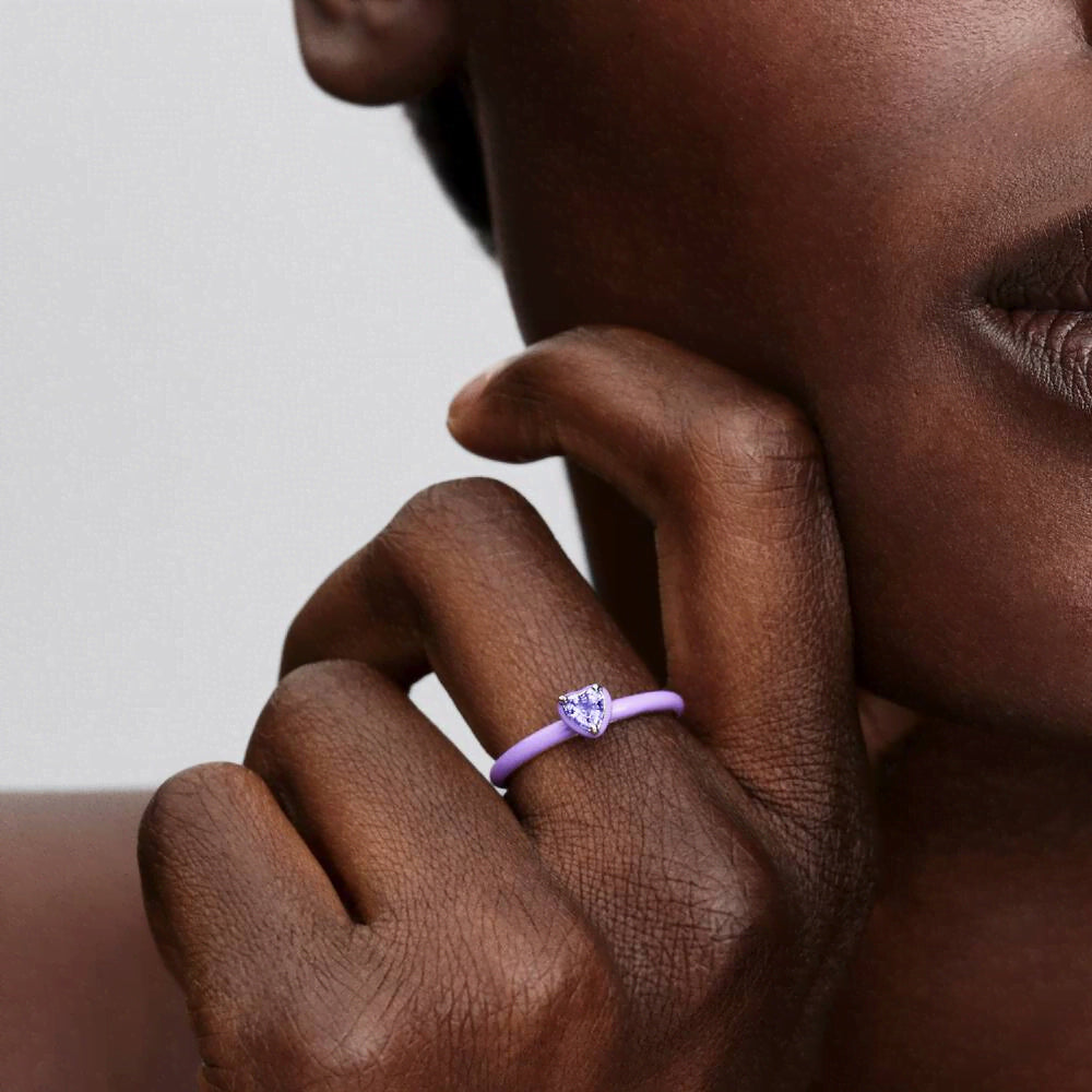 Purple Chakra Heart Ring