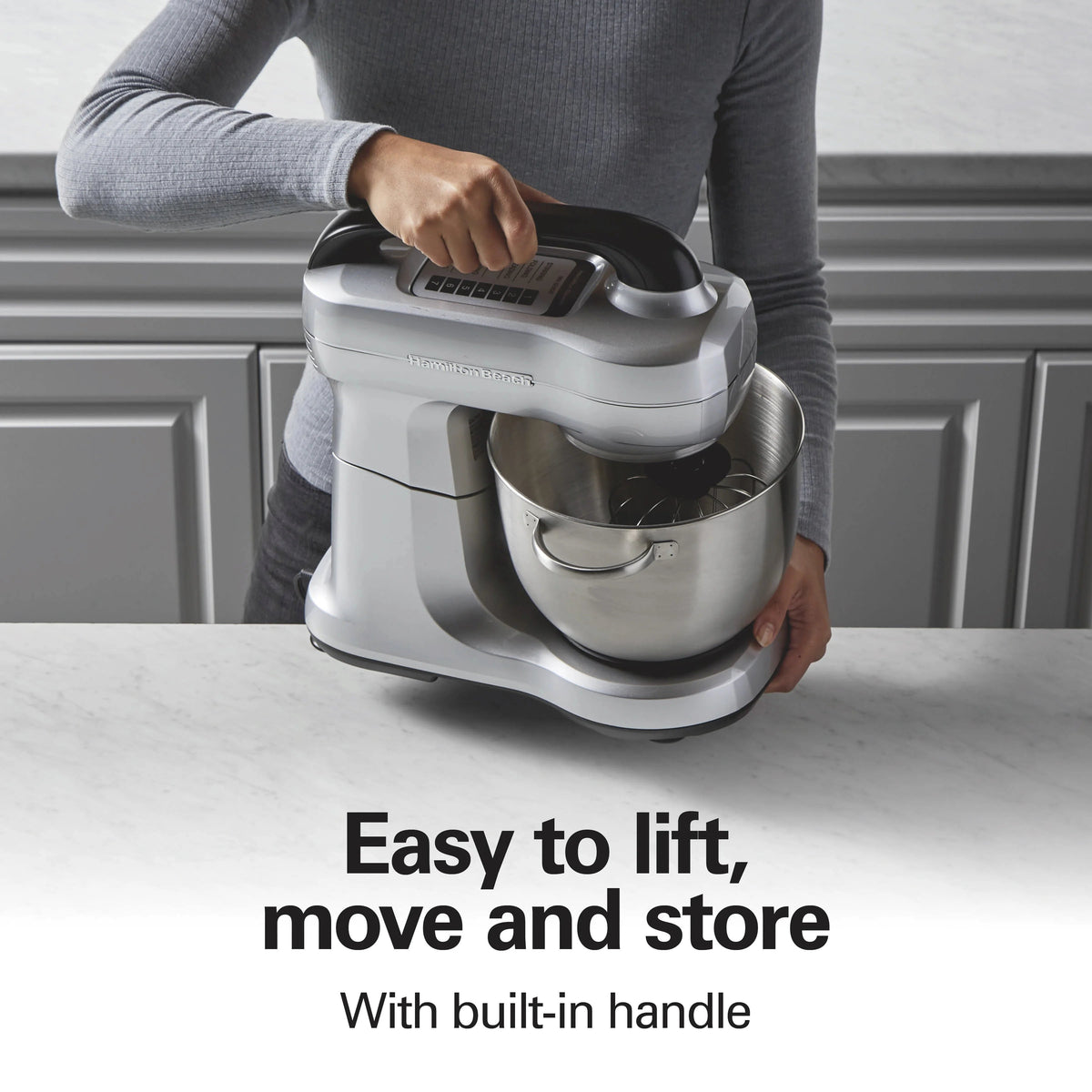 Hamilton Beach 4 Quart 7-Speed Tilt-Head Stand Mixer With Dough Hook, Whisk And Flat Beater - Black