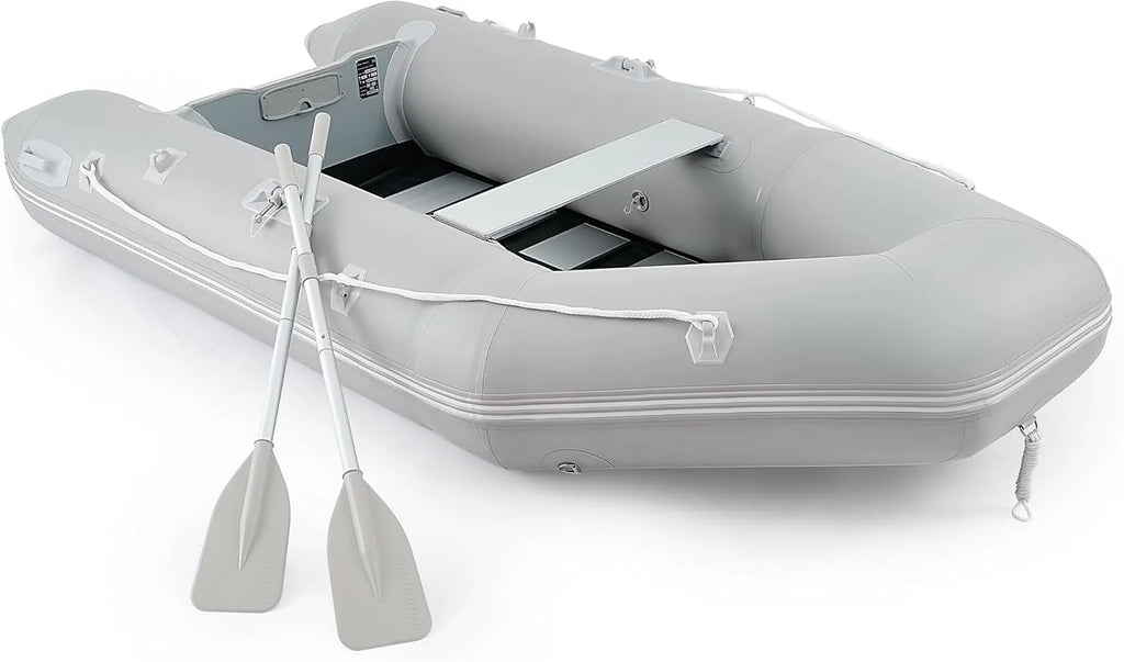 10ft Inflatable Dinghy Boat, 4-Person, 990lb Capacity, Aluminum Oars And Floor