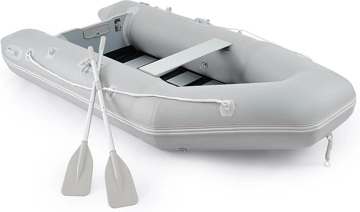10ft Inflatable Dinghy Boat, 4-Person, 990lb Capacity, Aluminum Oars And Floor
