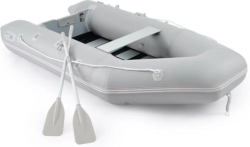10ft Inflatable Dinghy Boat, 4-Person, 990lb Capacity, Aluminum Oars And Floor