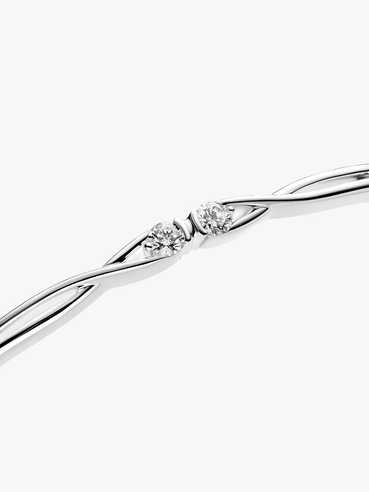 Pandora Infinite Sterling Silver Double-Facing Lab-grown Diamond Bangle