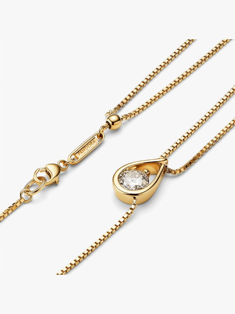 Pandora Infinite 14k Gold Lab-grown Diamond Double Chain Collier Necklace
