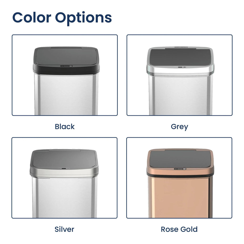 13 Gallon Touchless Motion Sensor Trash Can With Automatic Sensor Lid