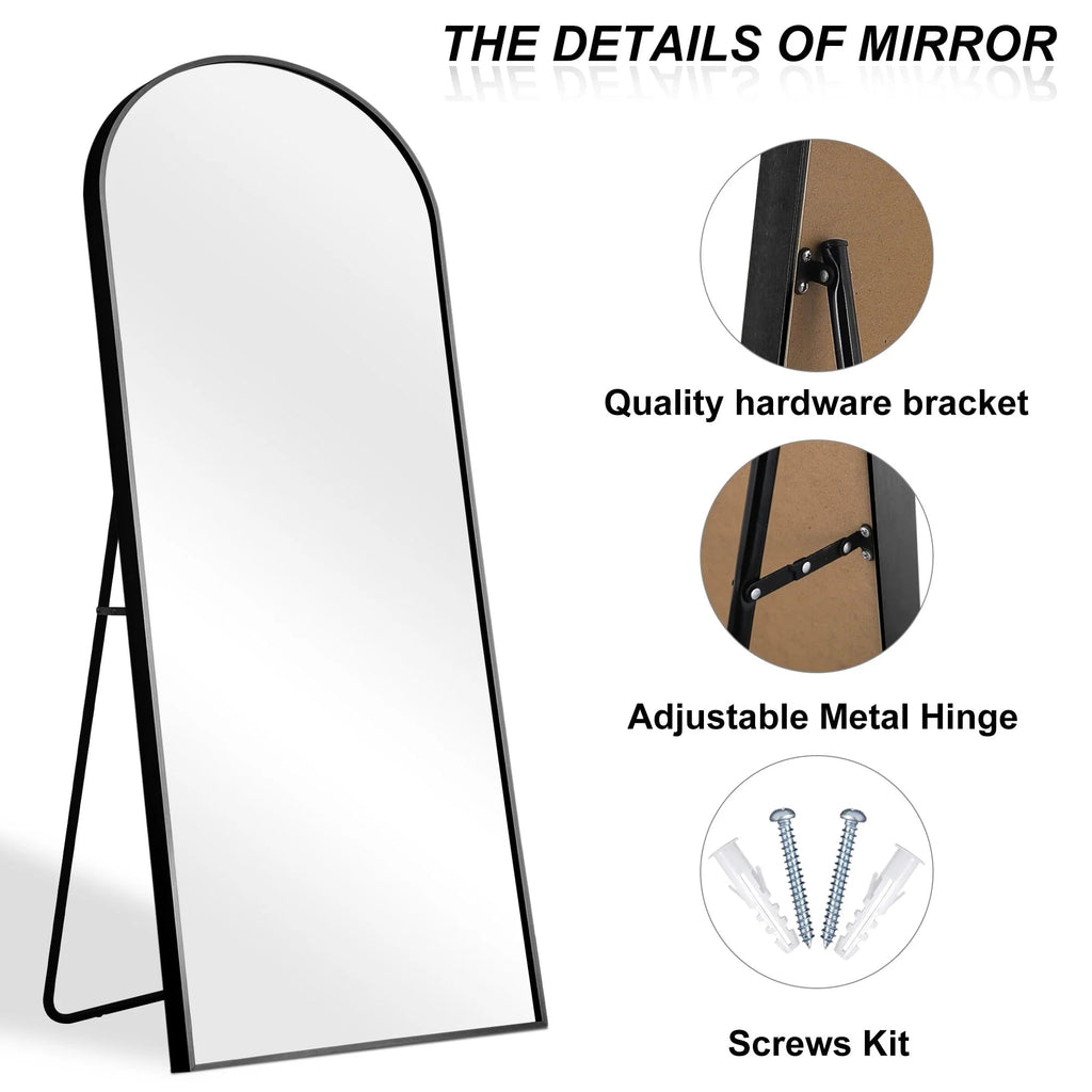 Arched Full-Length Floor Mirror - Standing And Wall-Mounted