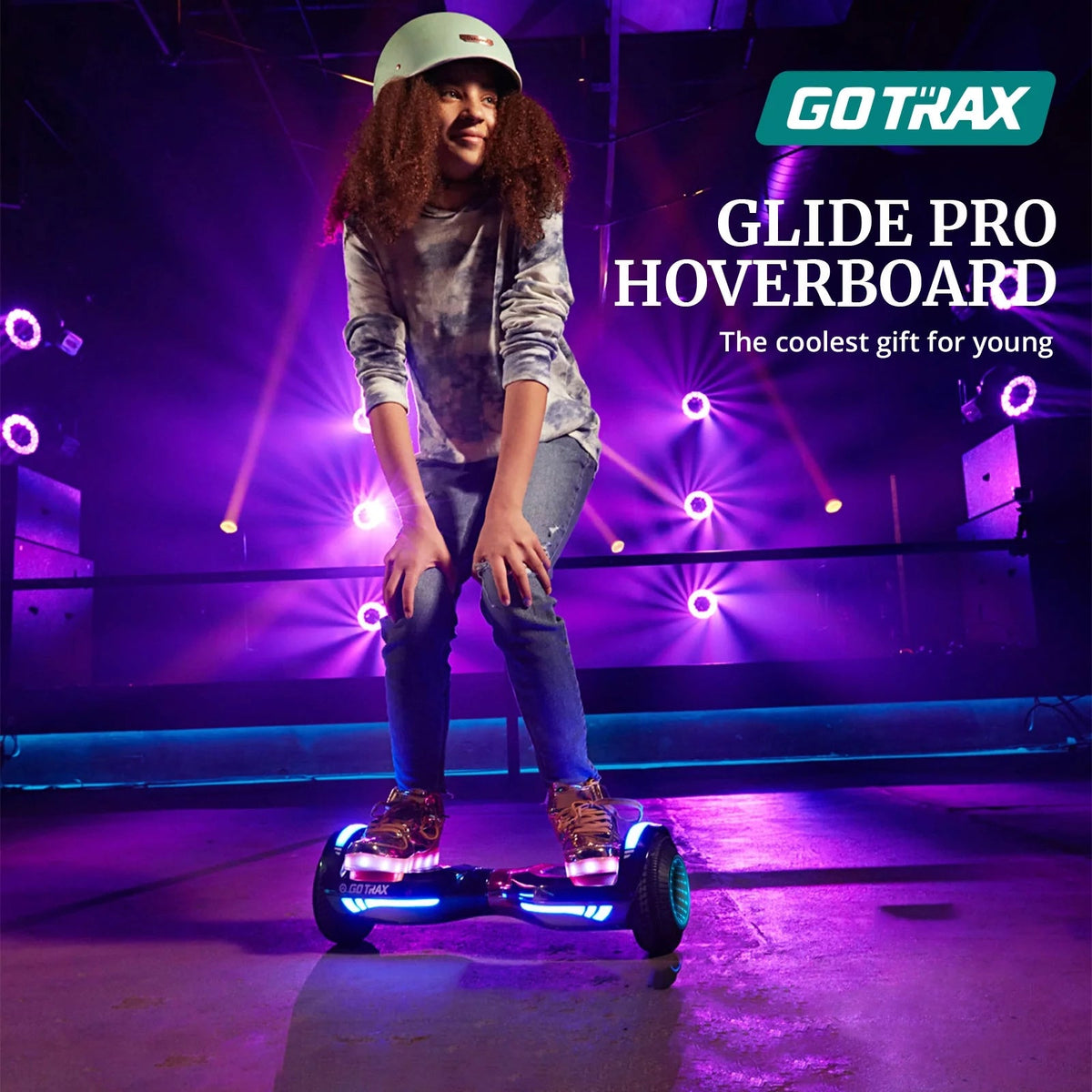 Bluetooth Self-Balancing Hoverboard With 6.5-Inch Wheels, 7-Color Lights, 44-176 Lb. Capacity - Silver