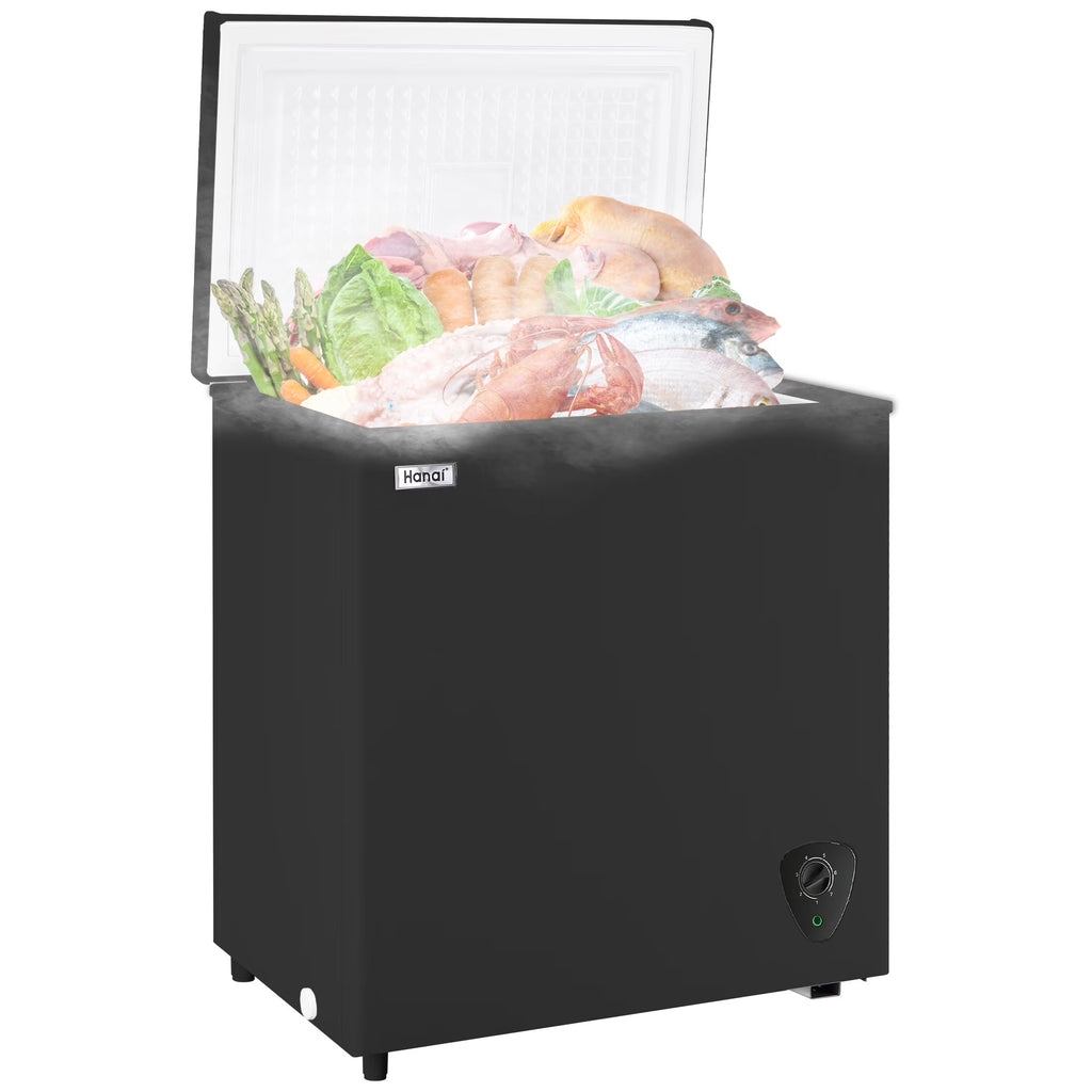 WANAI 5 Cu Ft Chest Freezer - Black