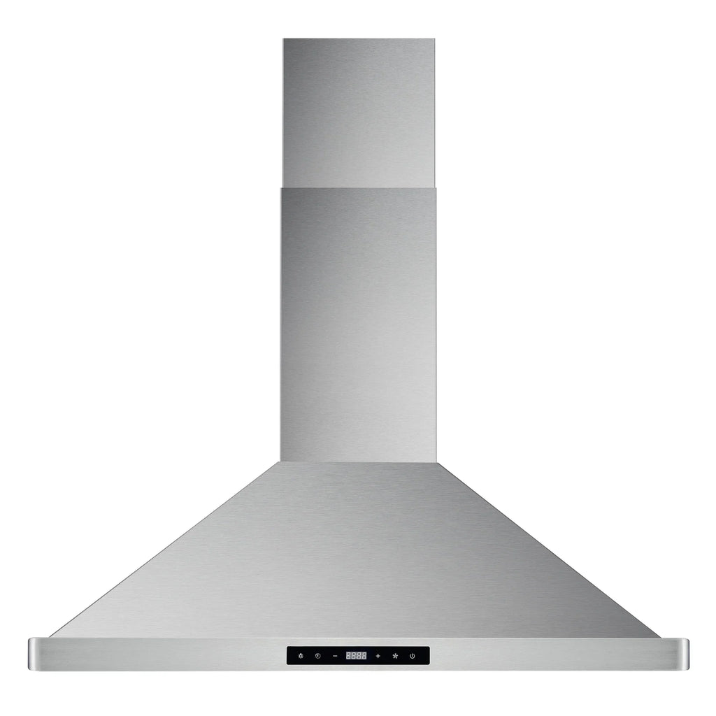 Cosmo 4-Piece Kitchen Appliance Package - 30 in Gas Range, Wall Mount Range Hood, 24 in Built-In Dishwasher, French Door Refrigerator