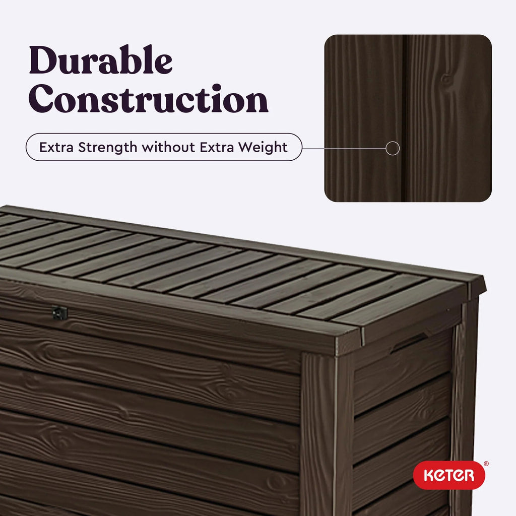 150 Gallon Outdoor Resin Deck Box With Bench Seat