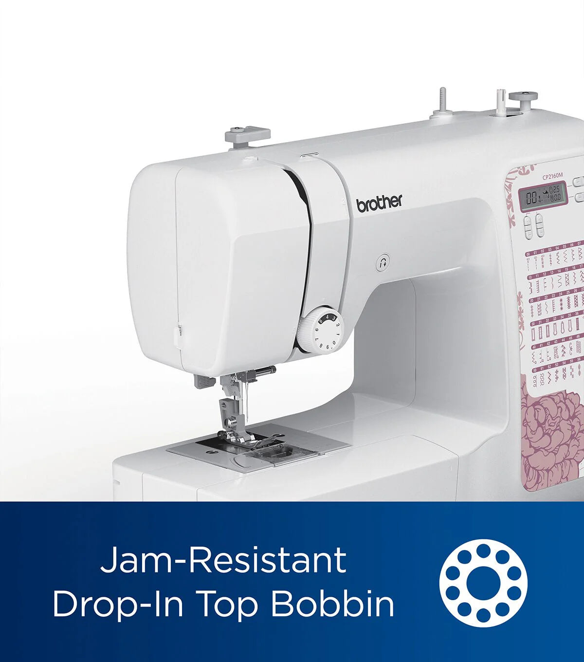 Brother Computerized Sewing Machine, Light Mauve Floral, 60 Built-In Stitches - CP2160M