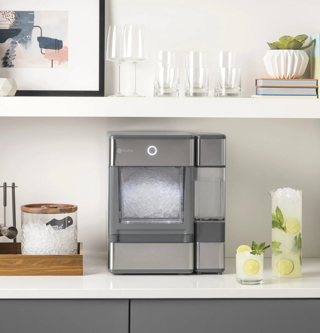 GE Profile Countertop Nugget Ice Maker With Side Tank, Stainless Steel, 33 lbs Daily Ice Production - Opal