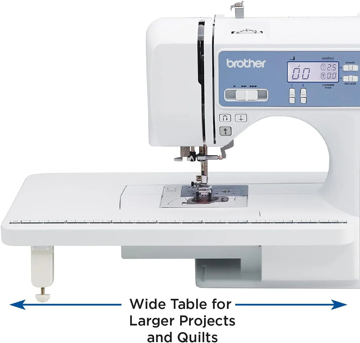 Brother Computerized Sewing And Quilting Machine, 165 Built-In Stitches, LCD Display, White, 20x12x17 - XR9550