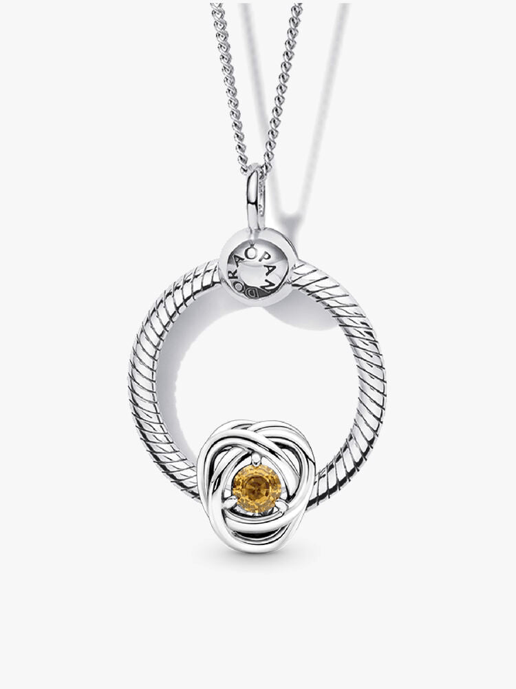 November Birthstone Eternity Circle O Pendant Set