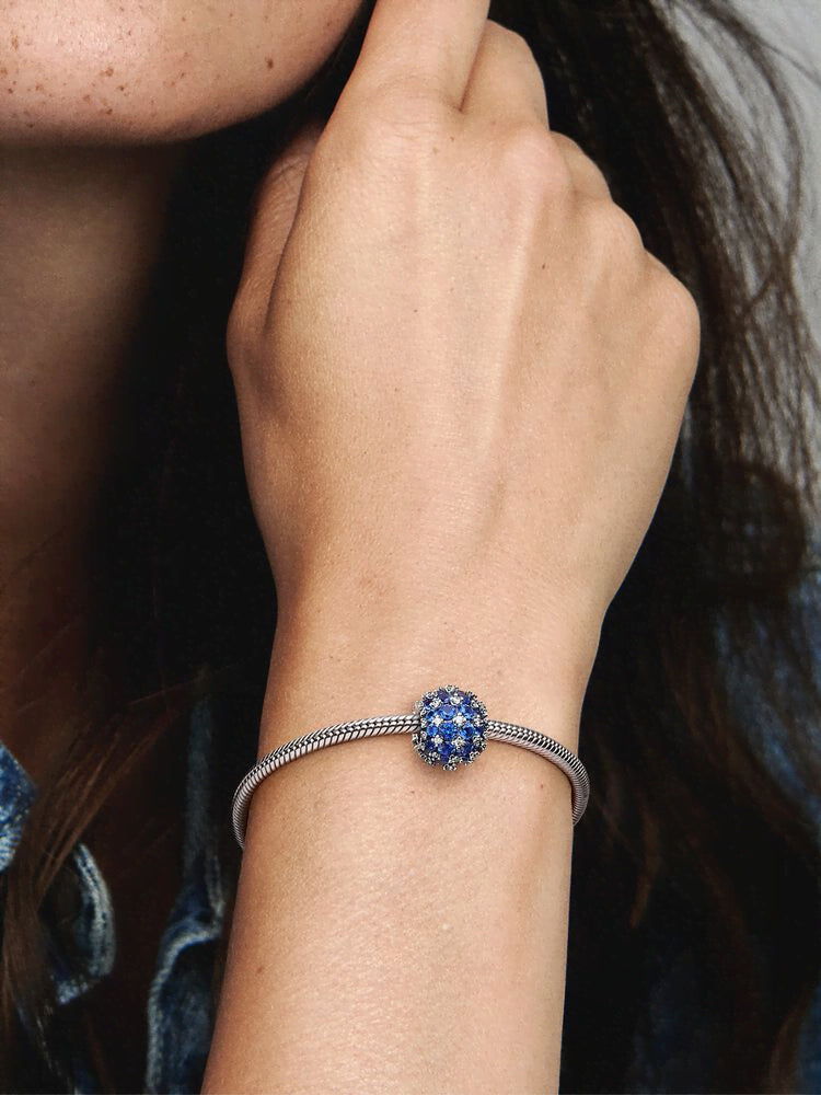Sparkling Pavé Round Blue Charm