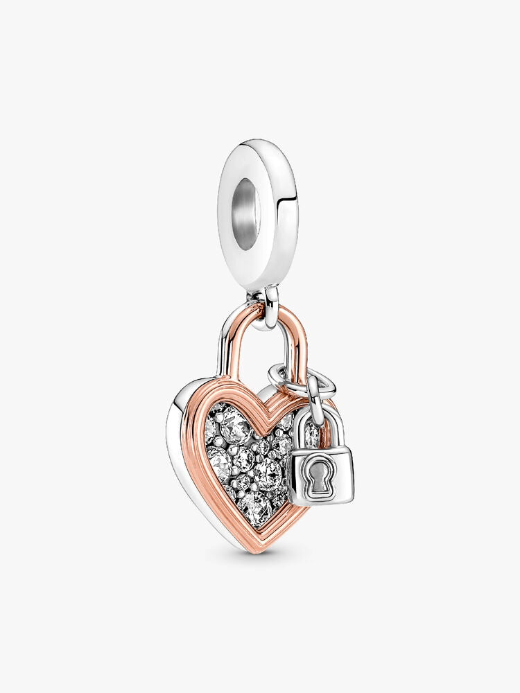 Pandora Moments Studded Chain Necklace and Heart Dangle Set