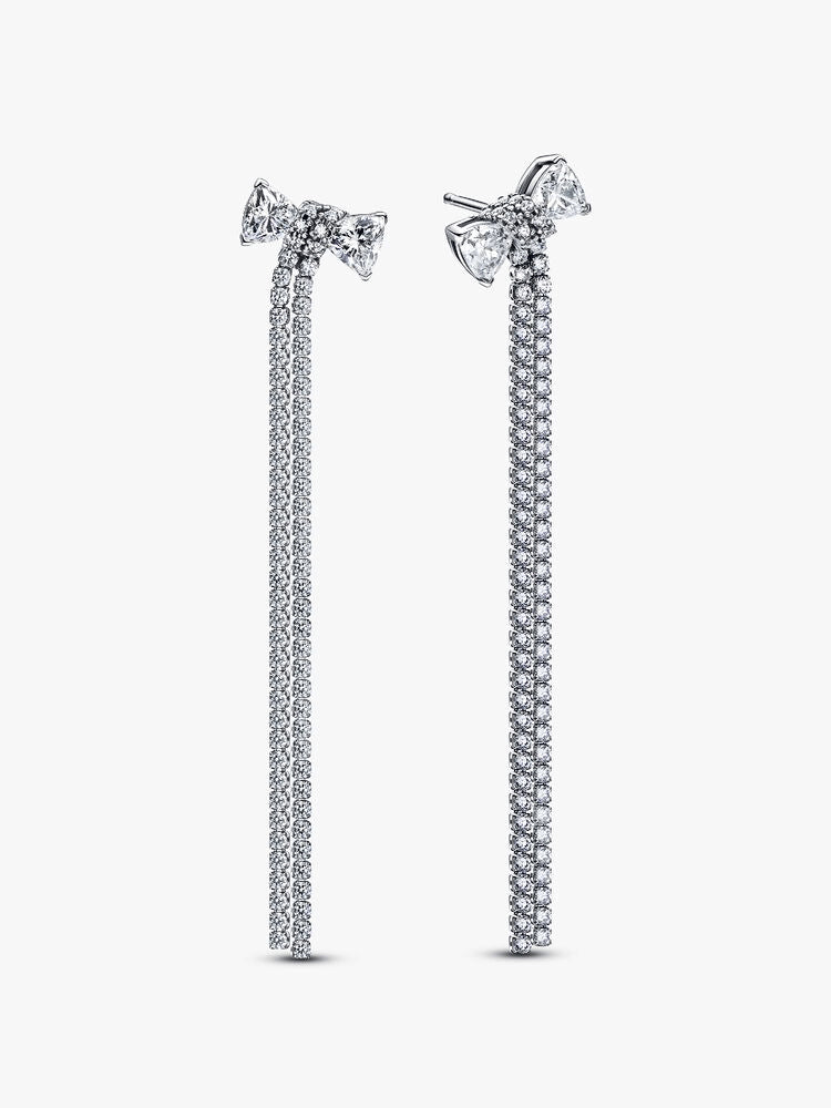 Pavé Bow Drop Earrings