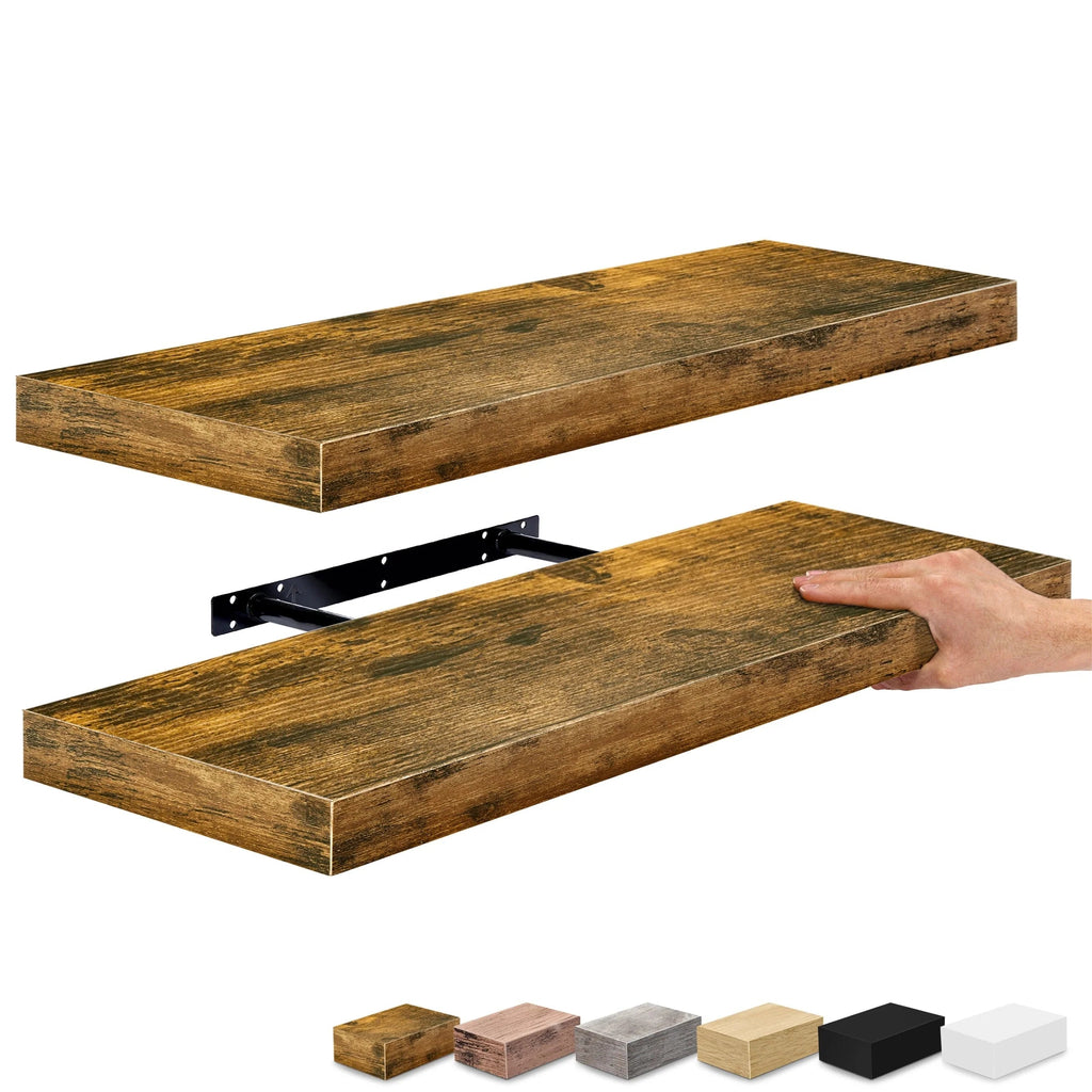 24 Inch Extra Long Floating Wall Shelf Set, 2 Count