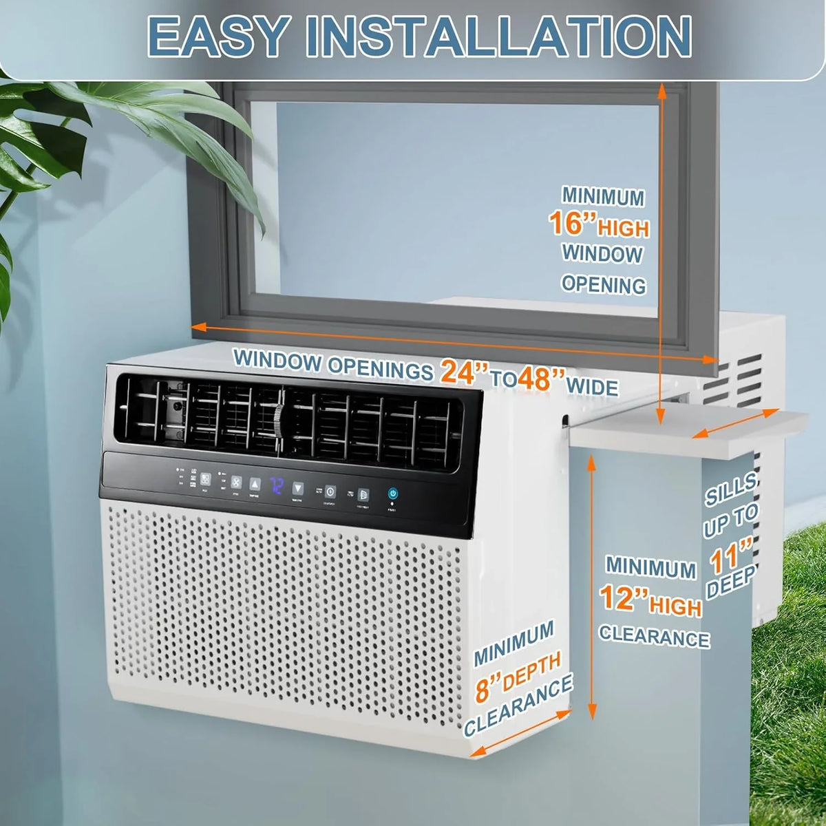 Antarctic Star U-Shaped Window Air Conditioner, 12,000 BTU, 115 Volts