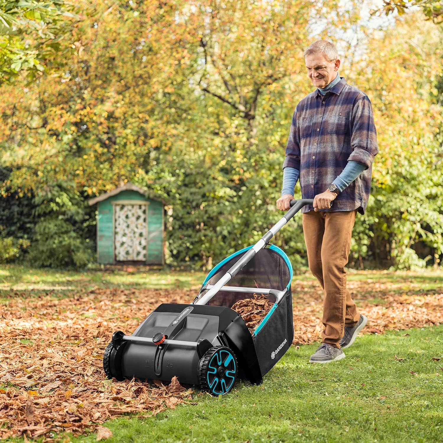 gardena-leaf-and-grass-collector-manual-plastic-275-cutting-width-modern-style-blackturquoiseorangegray-model-03565-20-9368