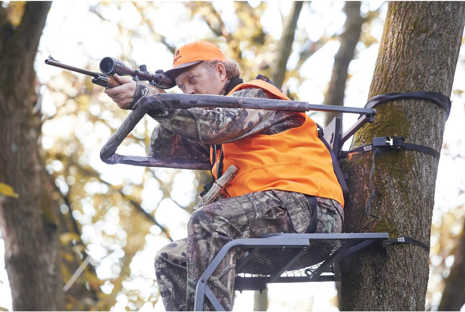 guide-gear-universal-padded-shooting-rest-rail-for-tree-standdurable-steel-deer-hunting-accessory-5013